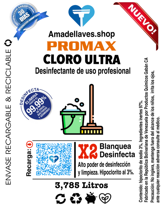 Cloro Ultra al 3% - Promax 3,785 litros