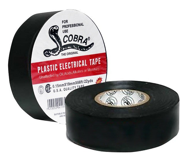 Teipe negro marca cobra - 18 m
