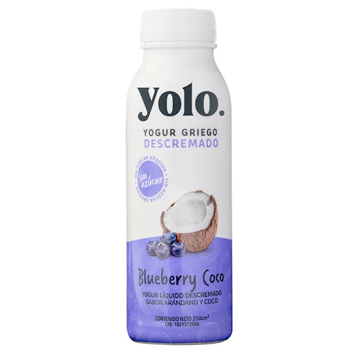 Yolo - Yogur Griego Líquido Blueberry Coco │200 ml