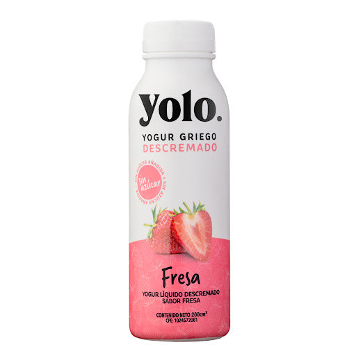 Yolo - Yogur Griego Líquido Fresa │200 ml