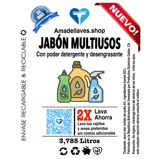 Jabón Multiuso 3 en 1 - Refill 3,785 litros