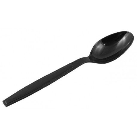 Cucharas Plásticas para Postre  (Negras) - 500 UND