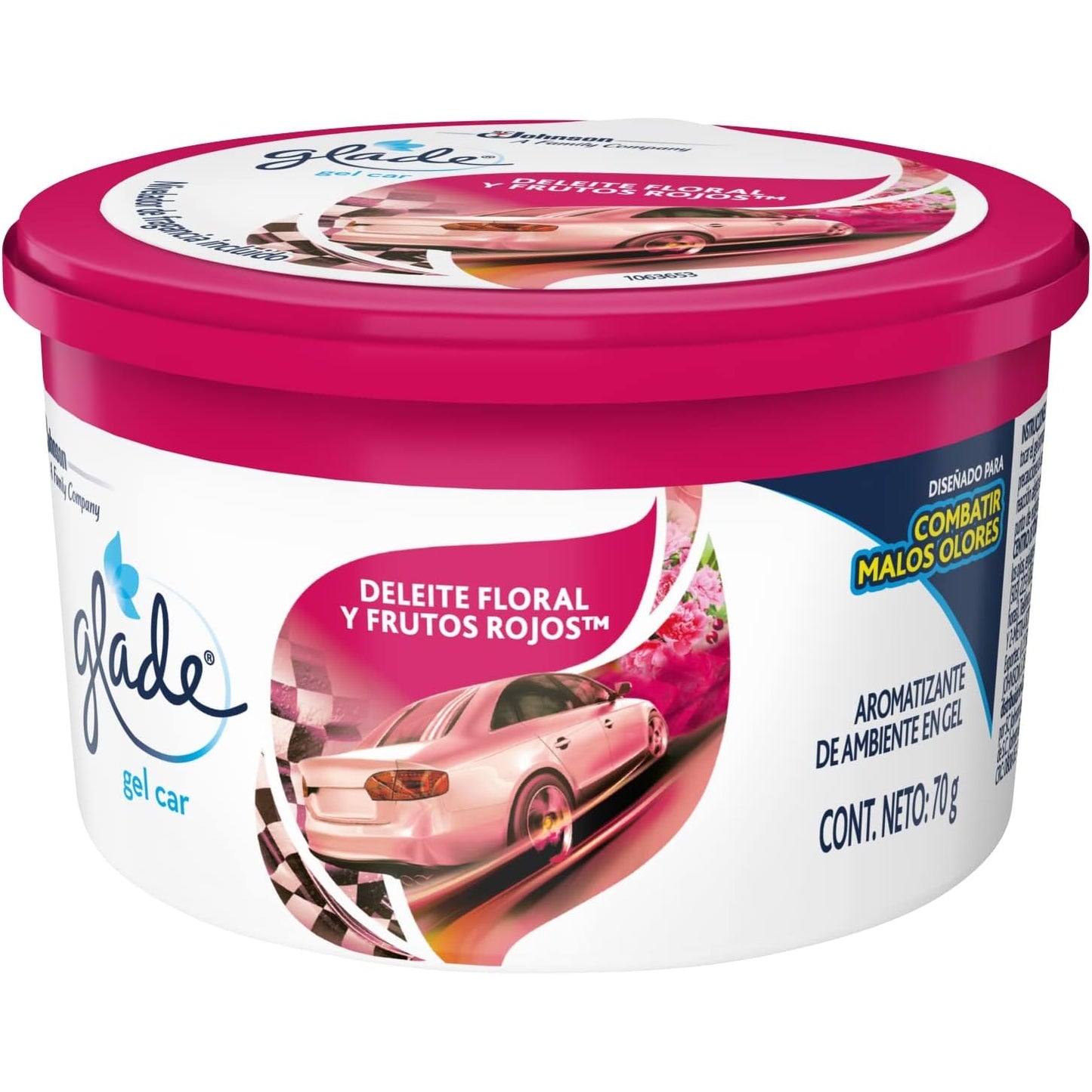 Glade Gel Car Deleite Floral Y Frutos Rojos 70g