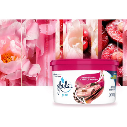 Glade Gel Car Deleite Floral Y Frutos Rojos 70g