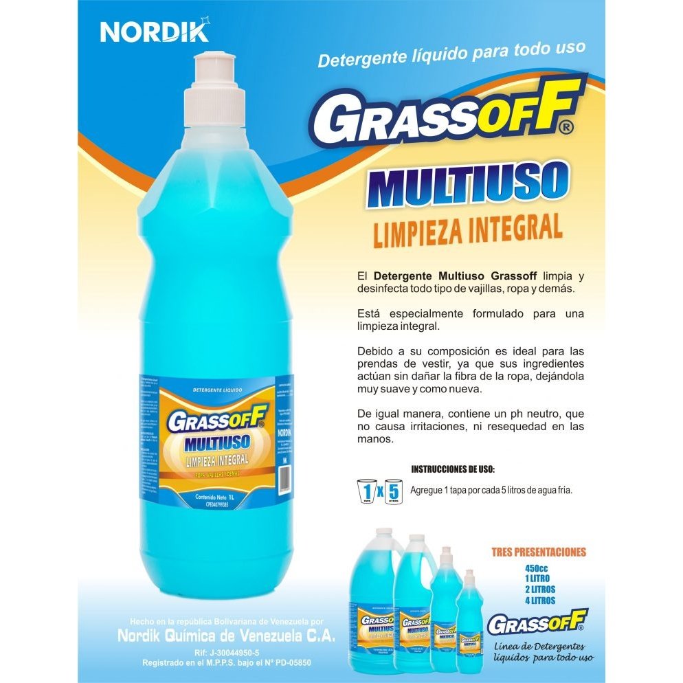 Jabón Líquido Grassoff Multiuso - 3,785 litros