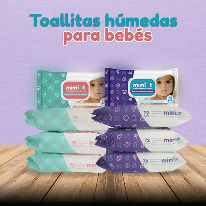 Toallas Humedas Mimlot Crema / Aloe 72 Pcs