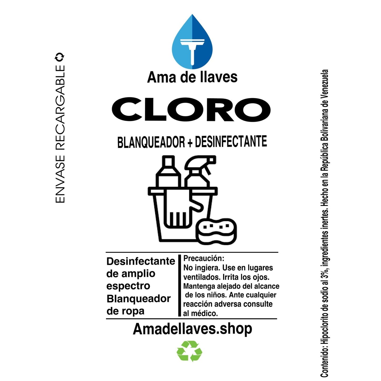 Recargables 20 L - Cloro Ultra al 3% - Ama de Llaves