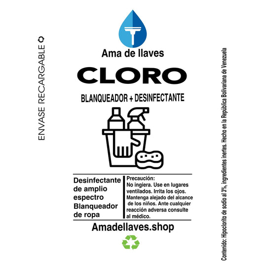 Recargables 20 L - Cloro Ultra al 3% - Ama de Llaves