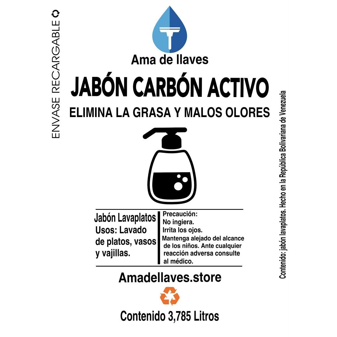 Recargables - Jabón Carbón Activo - 20 litros